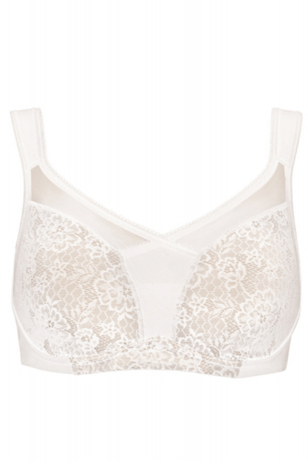 Beauty Full Support Non-Wired Bra - White - Chérie Amour