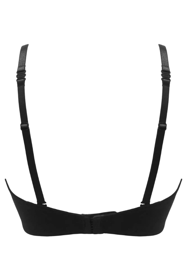 Pour Moi Reflection lace blend front fastening padded bra in black