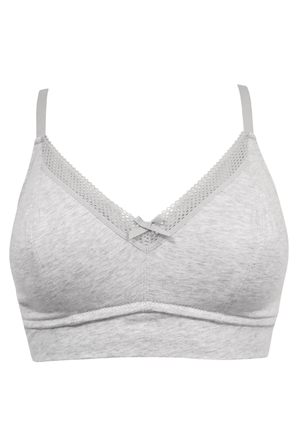 Low-back Aimly Women's Grey-107 Cotton Non-Padded Non-Wired Bra