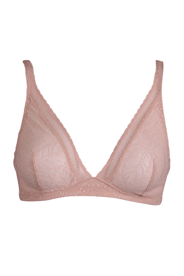 French Affair Triangle Wireless Bra Bralette Old Rose Size Small