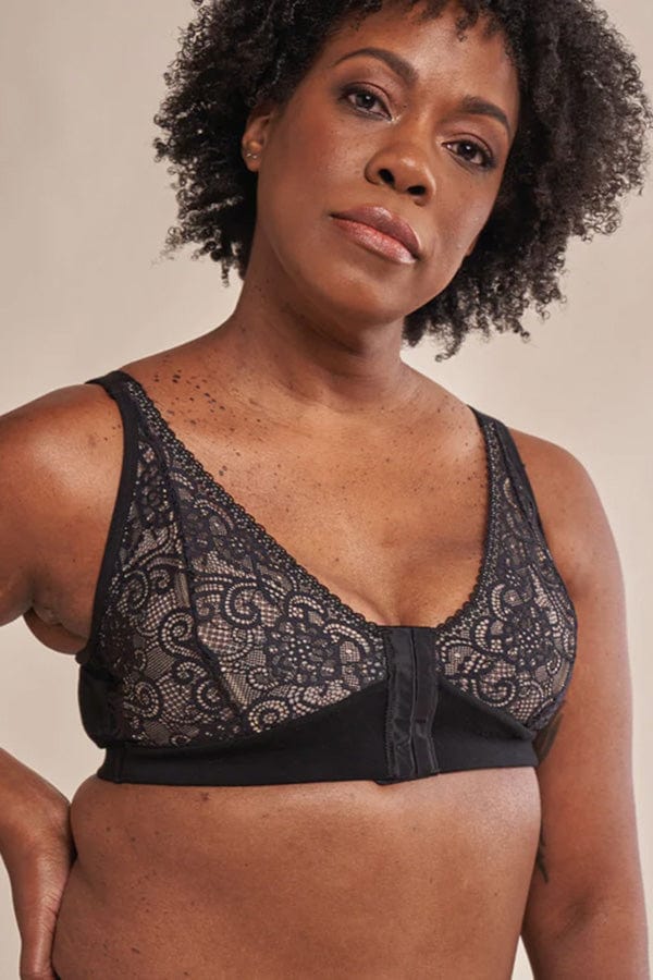 AnaOno Women's JamieLee Lace Front Closure Mastectomy Bralette Champagne -  X Large