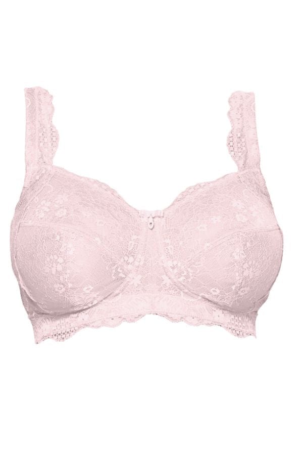 Curvy Couture Plus Cotton Luxe Unlined Wire Free Bra Blushing Rose