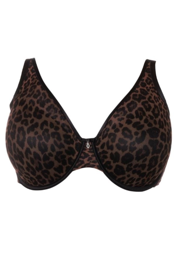 Curvy Couture - Sheer Mesh Unlined UW Bra - Leopard Print