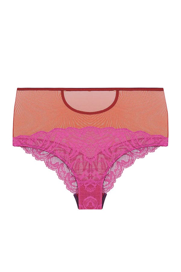 High Waist Lace Cheeky Panty 5152 - Pink