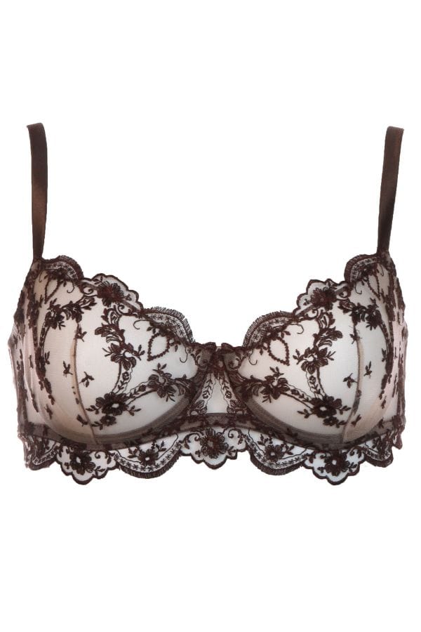 Buy Grey Lace Balconette Bra at best price India 