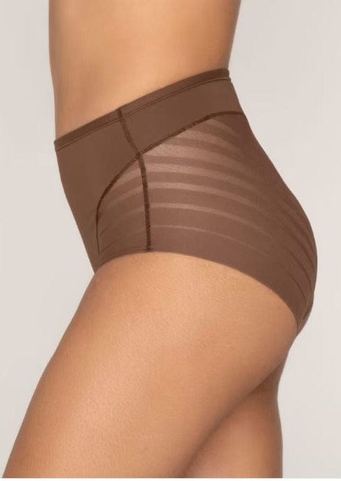 Leonisa Seamless High Waisted Thong Panty with Lace Stripe for