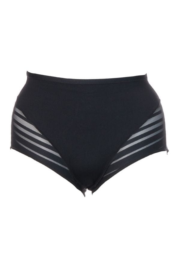 Lace Stripe Undetectable Classic Shaper Panty - Black - Chérie Amour