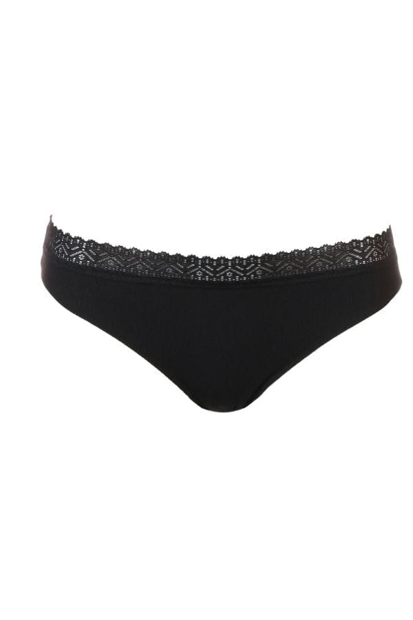 Womens Simone Perele black Lace Tanga Briefs