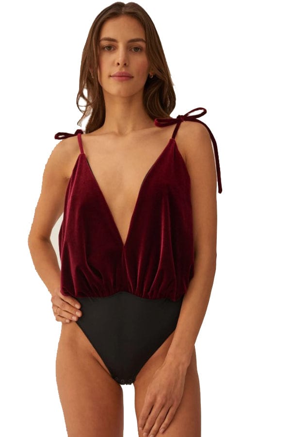 Once in a Blue Moon Bodysuit - Burgundy