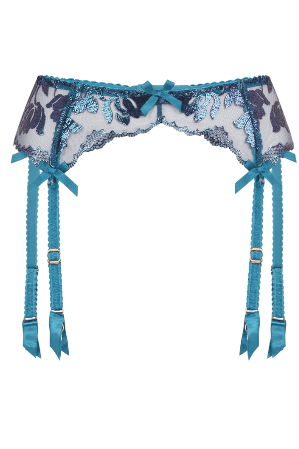 Fleur du Mal EMBROIDERY GARTER BELT - Suspenders - grey/light grey