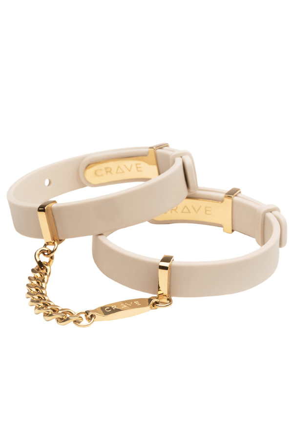 Crave Accessories Beige/Gold ID Cuffs - Cream/Gold