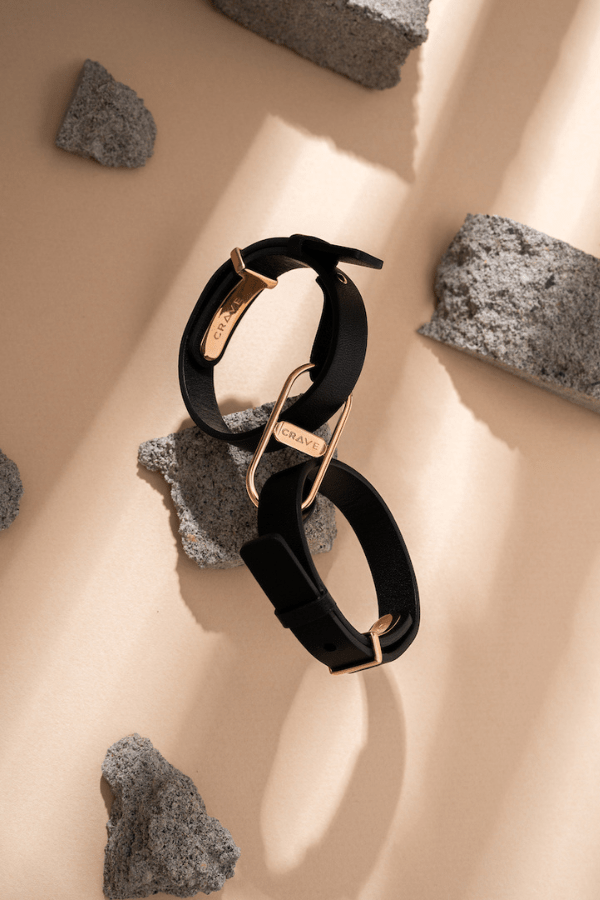 Crave Lingerie Accessories Black and Gold / O/S Icon Cuffs - Black/Rose Gold