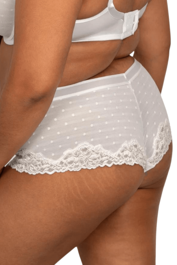 Curvy Couture Cheeky Sheer Whisper Cheeky - White