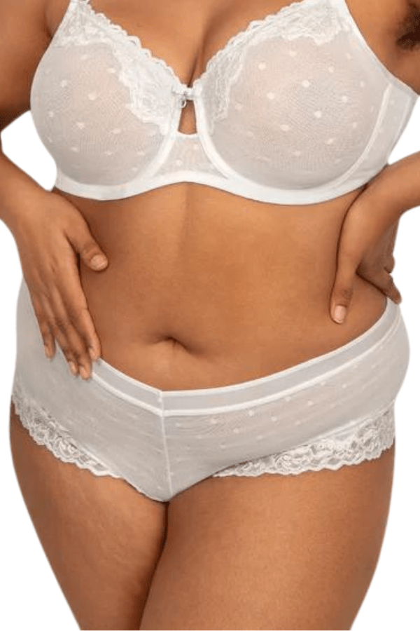 Curvy Couture Cheeky Sheer Whisper Cheeky - White