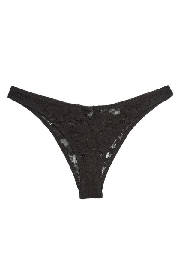 Fleur du Mal Cheeky Le Stretch Lace Cheeky - Black