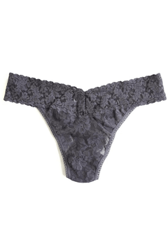 Signature Lace Original-Rise Thong (Black)