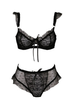 Mixed Emotions Bra Set - Black - Chérie Amour