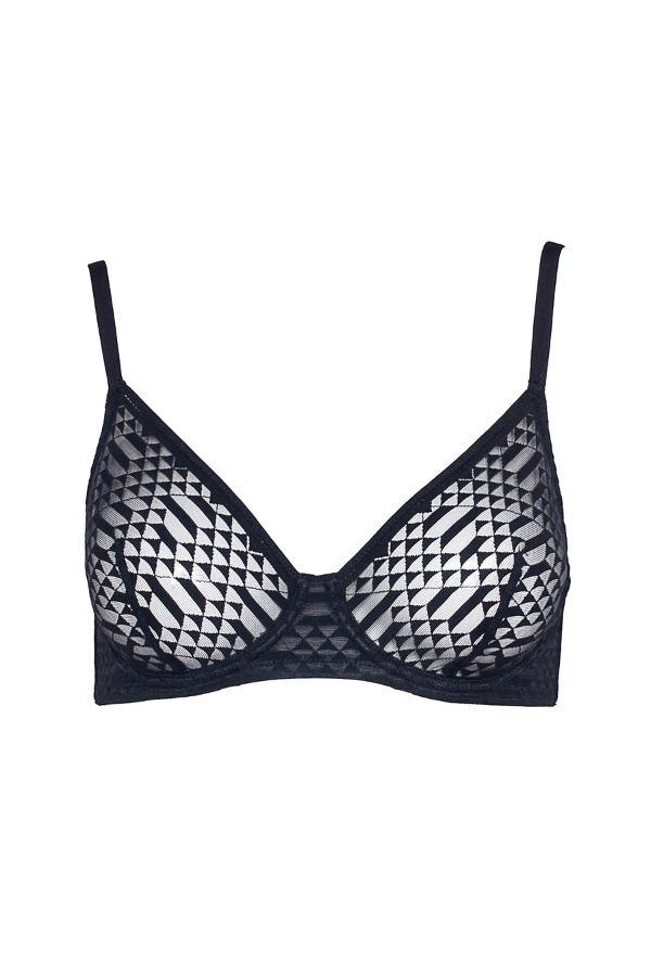 Huit Bras Garconne Underwire Bra - Black