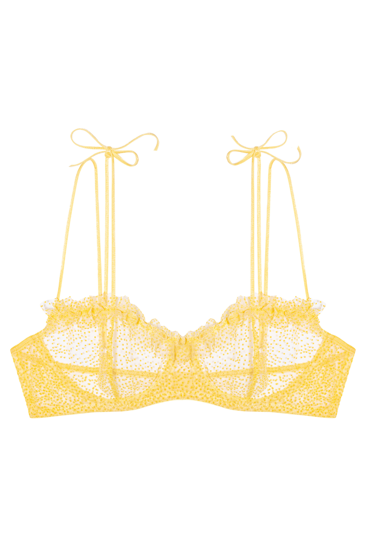 Organic Cotton Front Closure Bralette - Gold Sunflower, ÔDE lingerie