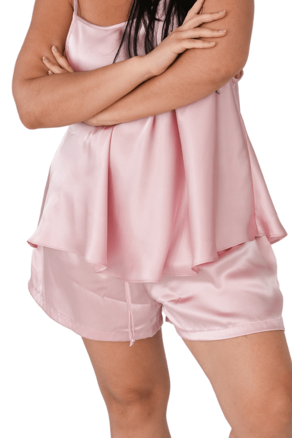 Madeleine Fig Lounge Short Dusty Pink &amp; Ivory / XS Night Shorts - Dusty Pink &amp; Ivory