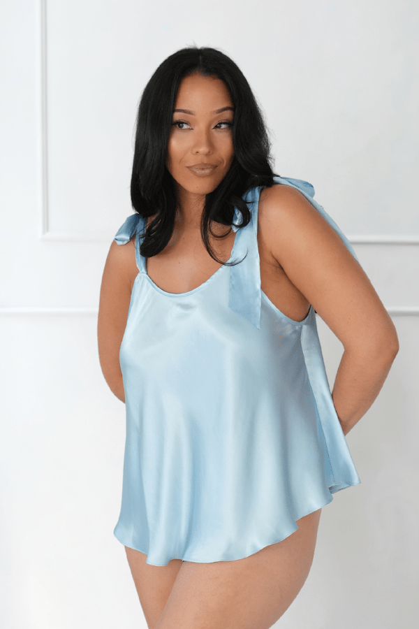 Madeleine Fig Lounge Top Darcy Top - Blue