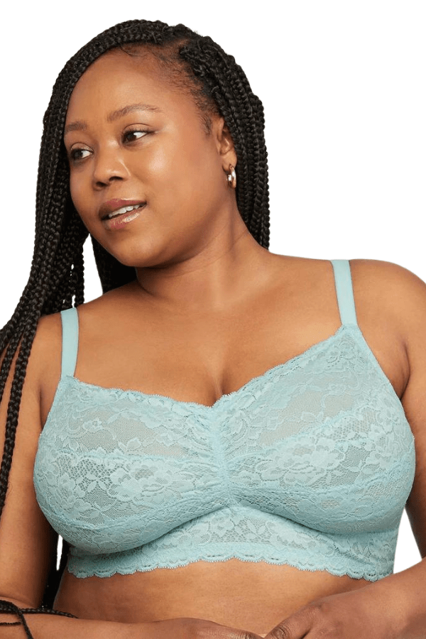 Turquoise Green Demi Cup Plunge Cotton Bra