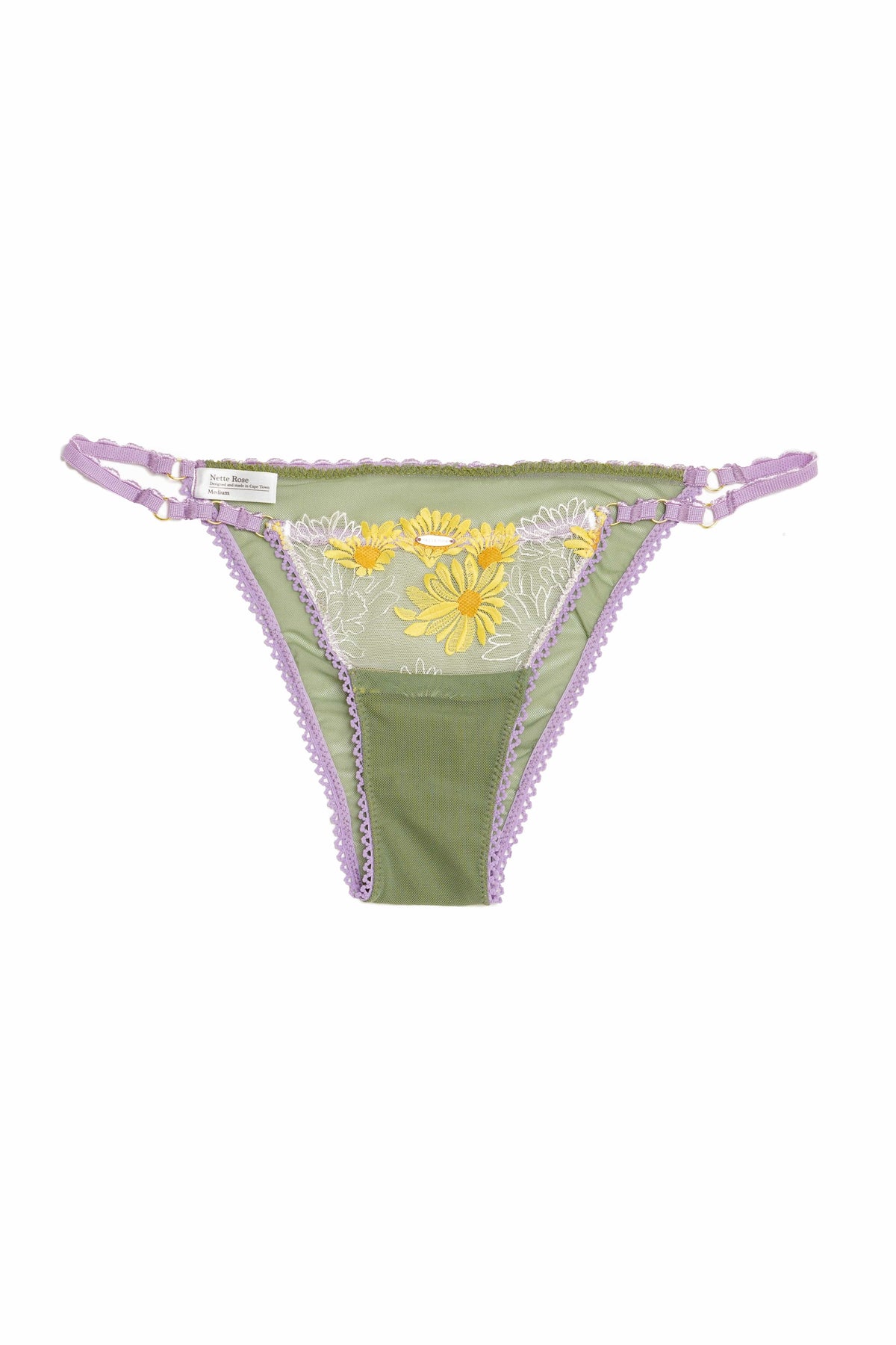 Nette Rose Brief Green &amp; Yellow / S Fynn 90&#39;s Knicker