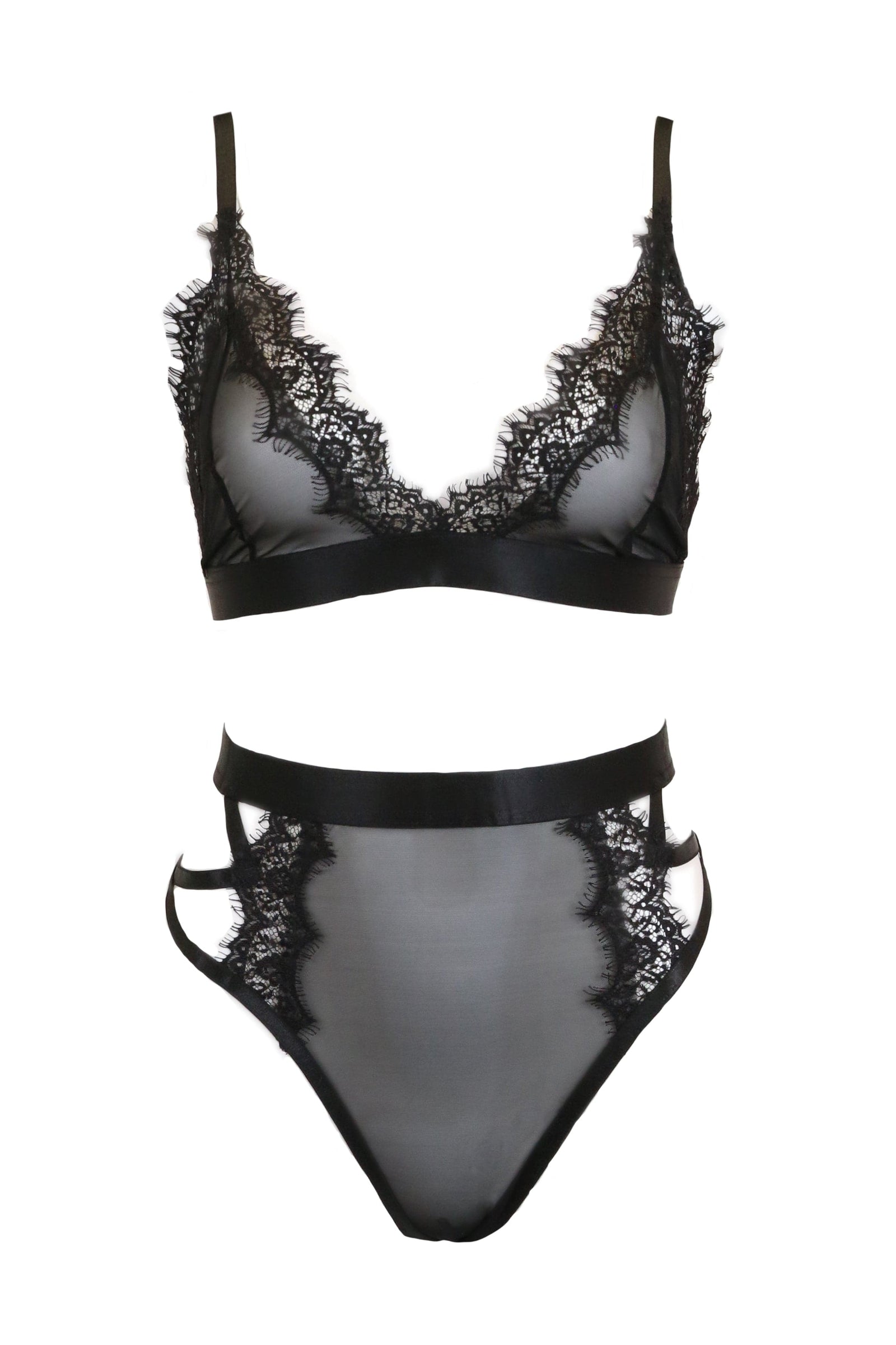 Buy ELIPSER Women's Cotton Padded Bra Panty Lingerie Set Honeymoon Bikini  Set for Girl's Black at