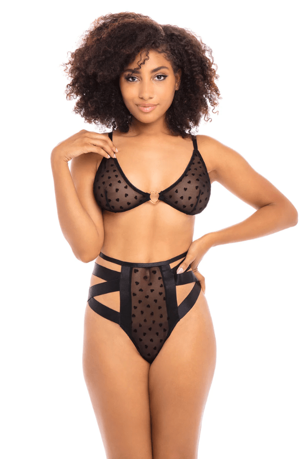 Oh La La Cheri Lingerie Robynn Bra Set - Black