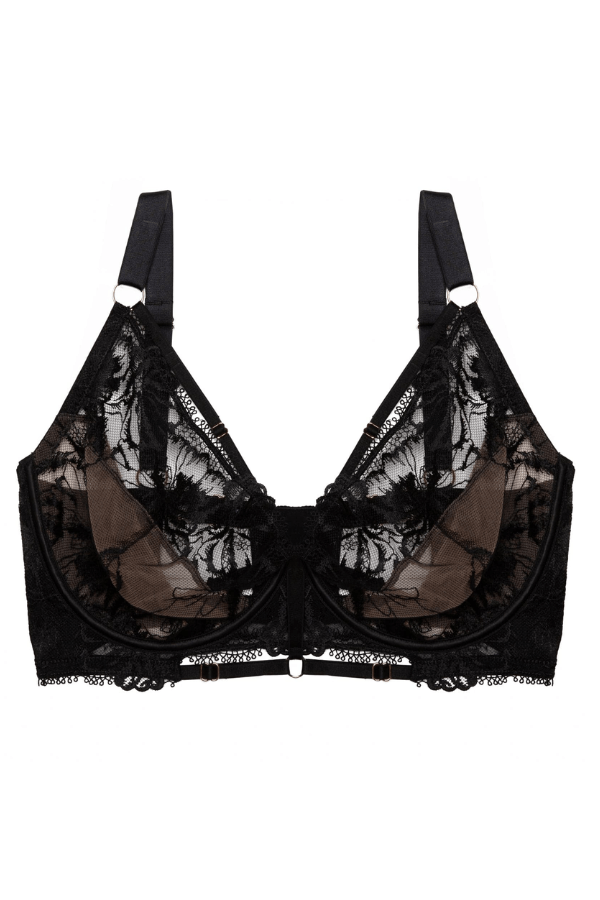 Playful Promises Bras Vivian Embroidery Plunge Bra - Black