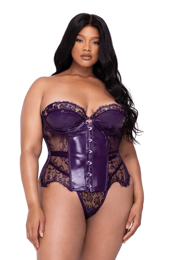 Roma Lingerie Set 1XL / Purple Sugar Plum 2-Piece Bustier Set - Purple