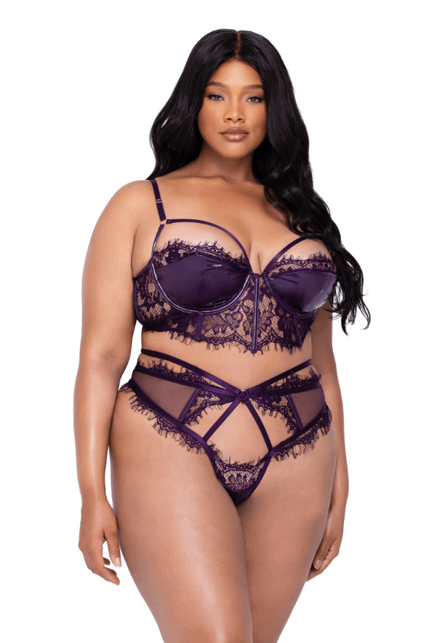 Roma Lingerie Set 1XL / Purple Sugar Plum 2-Piece Short Set - Purple