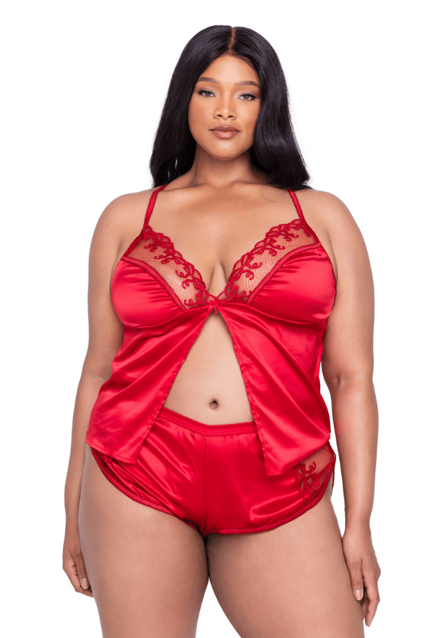 Roma Loungewear 1XL / Red Rouge Bow 2-Piece Camisole Lounge Set - Red