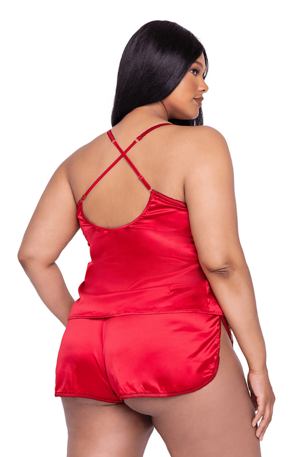 Roma Loungewear Rouge Bow 2-Piece Camisole Lounge Set - Red