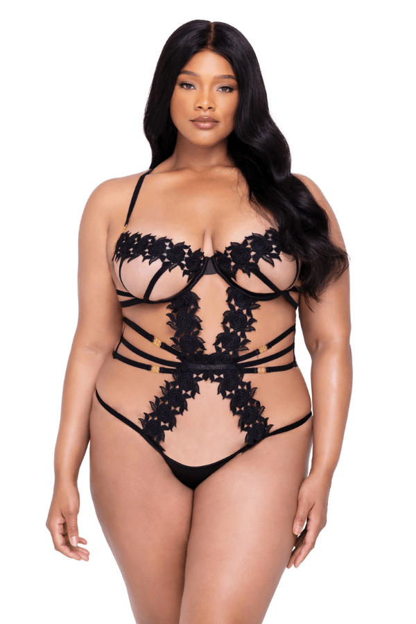 Roma Teddy 1XL / Black Ebony Rose Teddy - Black