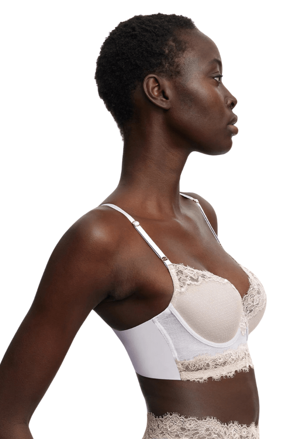 Skarlett Blue Bra Entice Longline Lace Bra - White