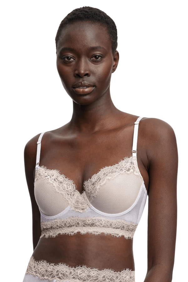 Skarlett Blue Bra Entice Longline Lace Bra - White