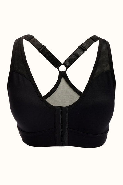 Bianca Front Closure Sports Bra- Black