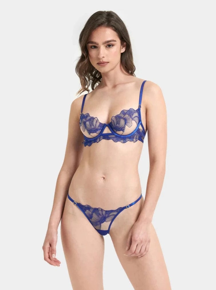 Adeline Sheer Panty- Surf the Web Blue - Chérie Amour