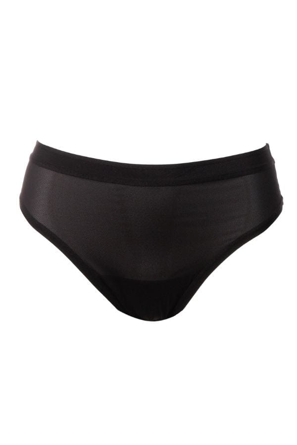 Sheer Mesh High Cut Thong - Black - Chérie Amour