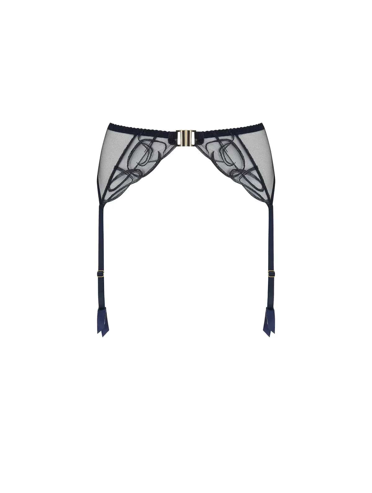 8 Strap Luxury All Lace Suspender Belt Black (Garter Belt) NYLONZ UK
