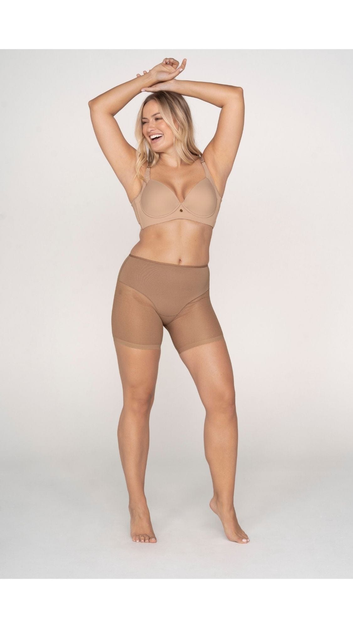Leonisa Extra High-Waisted Moderate Shaper Short in Beige - Busted Bra Shop