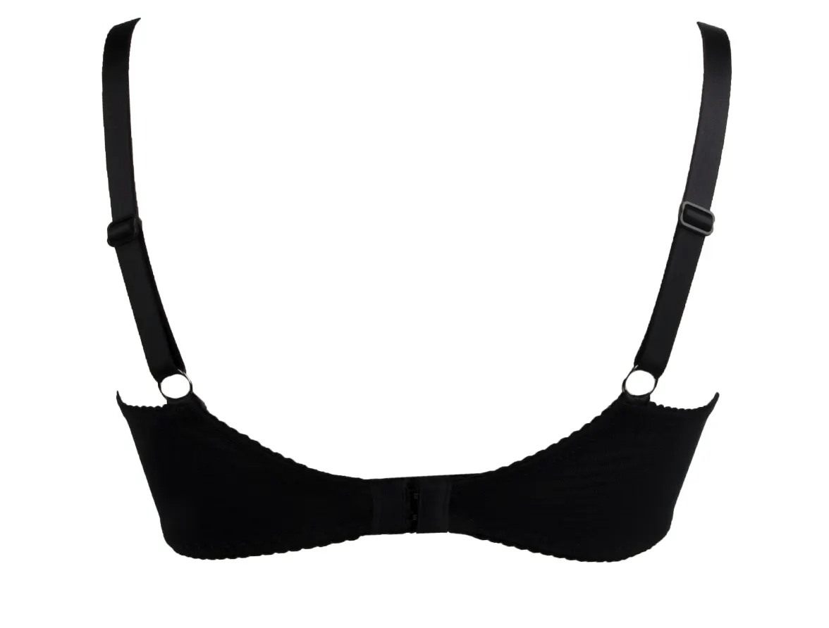 CLZOUD Lively Bras for Women French Silk Satin Lace Gathered Bra Adjustable  Straps Cup Underwear Black M 