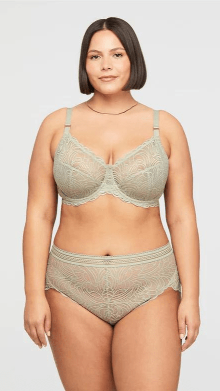 BRAS N THINGS Lingerie Full Cup Balconette Bra Teal Lace Sexy
