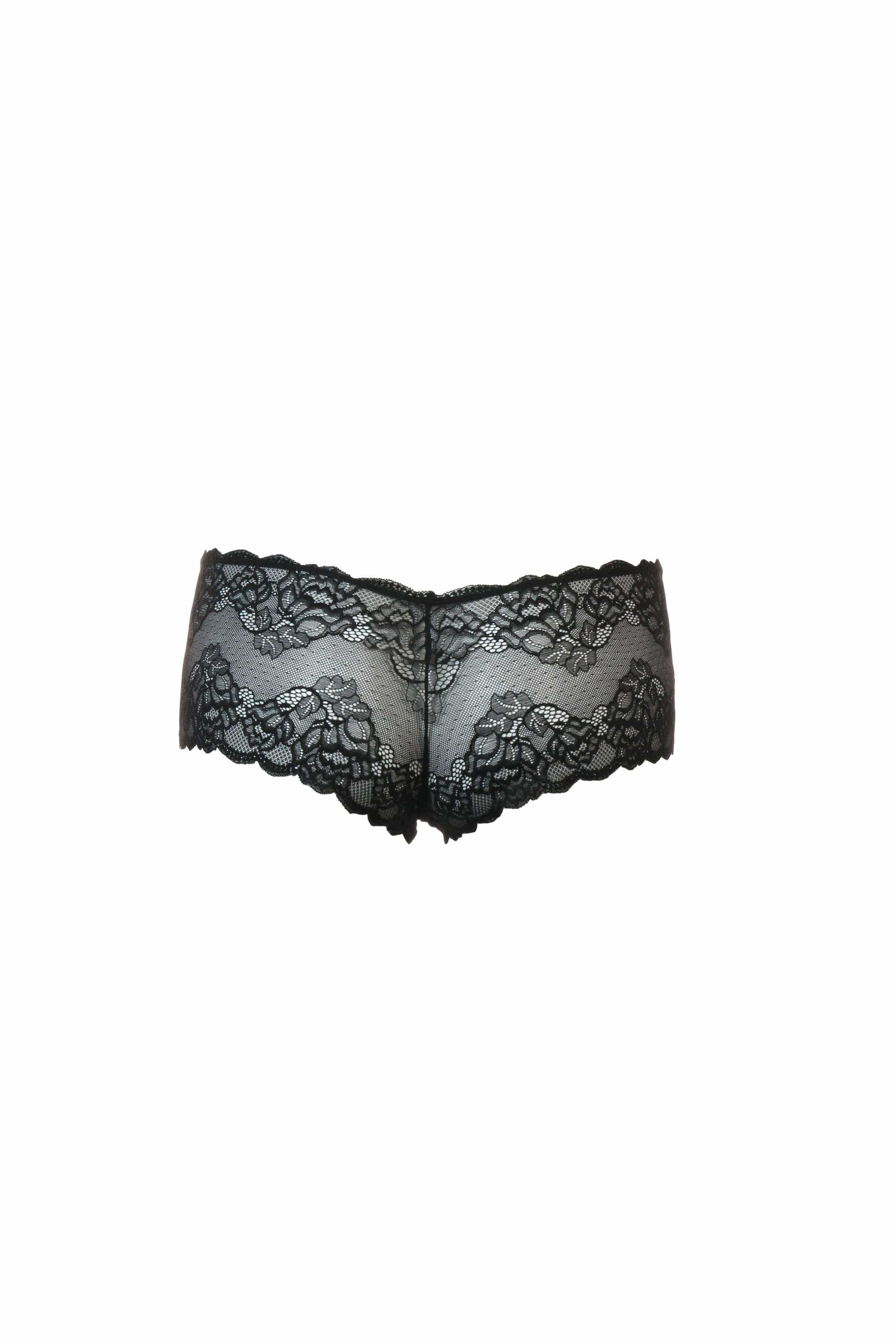 Link Up Lace Cheeky Panty in Black
