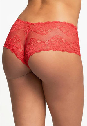 Adore Me Women's Cheeky Lace Mesh Panty 09727 Red Size Small