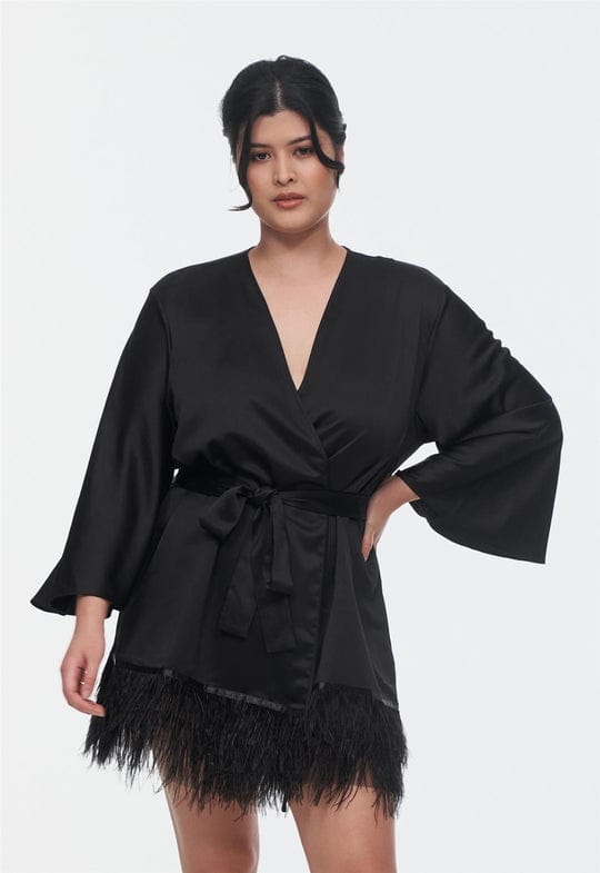 Chiffon Kimono - Black - Chérie Amour