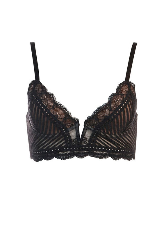 Thistle and Spire Thistle & Spire Willow Embroidery Strapless Longline Bra  & Strappy Lace Thong