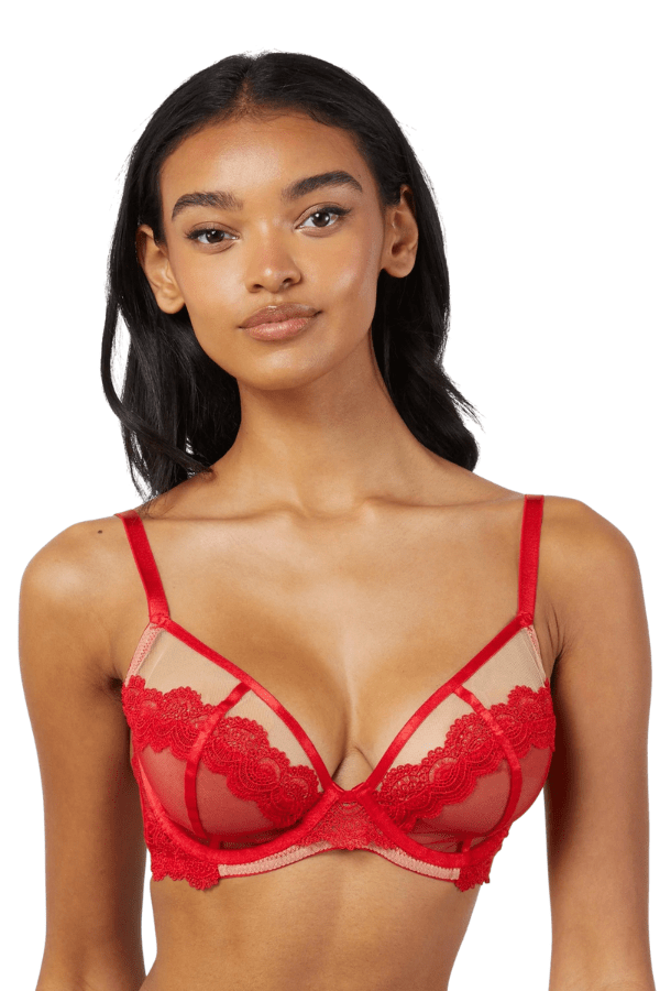 Wolf & Whistle B-g Cup Blue Lace Open Cup Underwire Bra